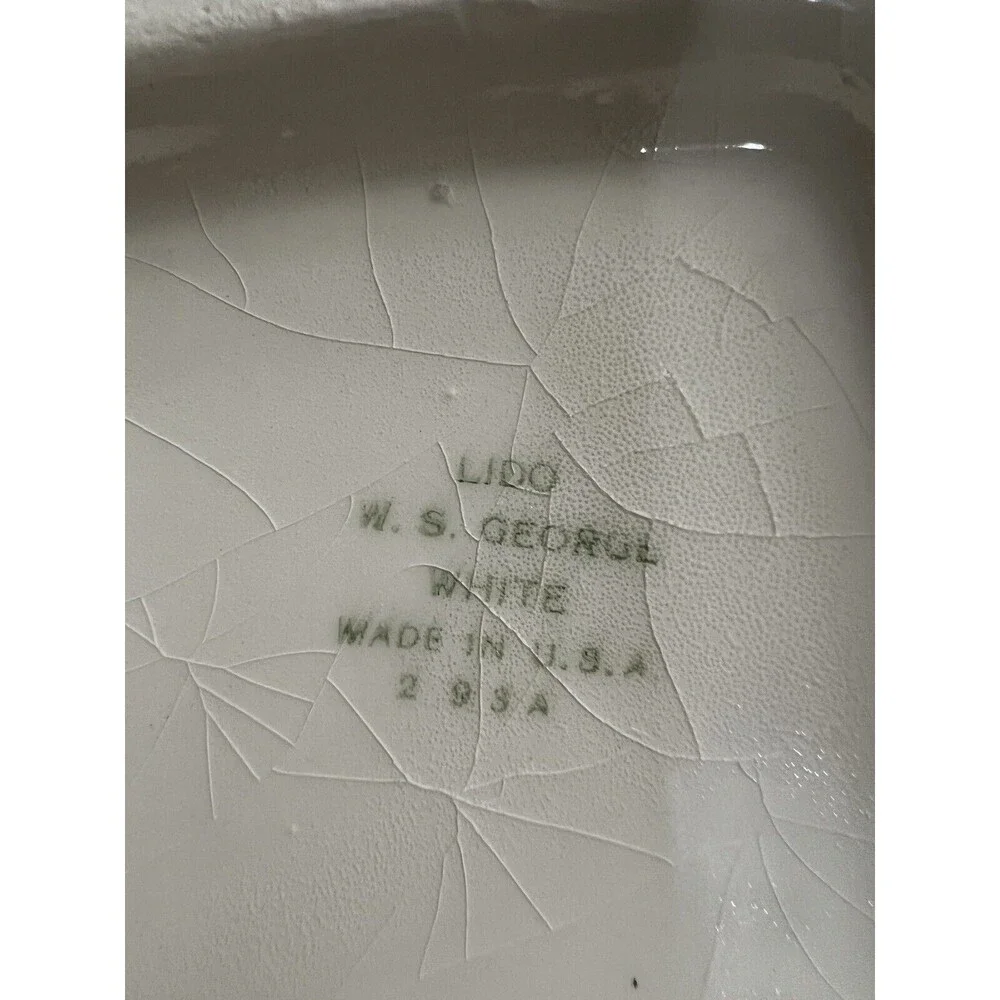 Teapot - W S George Lido Canarytone   Floral Silver Trim USA- crazing at bottom - Picture 11 of 13